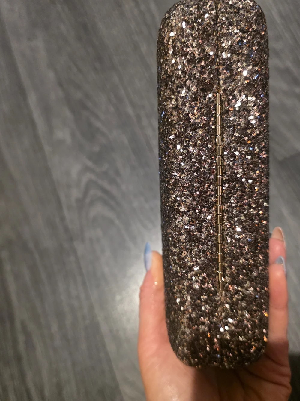 Nordstrom Glitter Ombre Rose GOLD Sparkle Clutch With Gold Strap